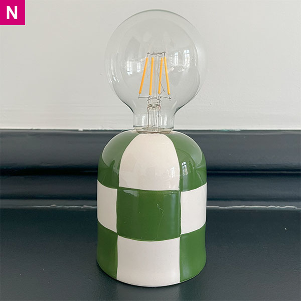 Petite lampe carreaux verts