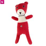 Doudou ours en tricot rouge