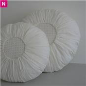 Coussin boule lin blanc GM - PRIX EN BAISSE