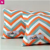 Coussin long Motif chevrons orange