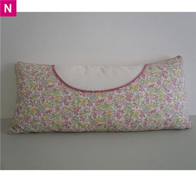 Coussin baguette coton fleuri - PRIX EN BAISSE