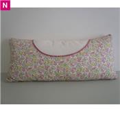 Coussin baguette coton fleuri - PRIX EN BAISSE