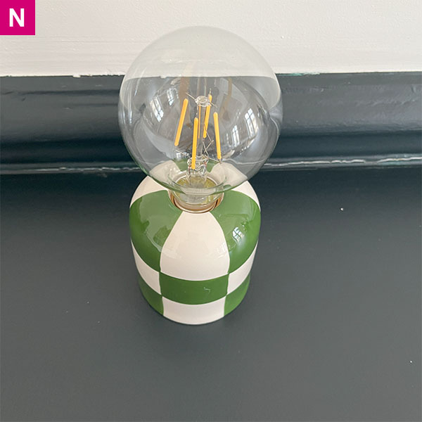 Petite lampe carreaux verts