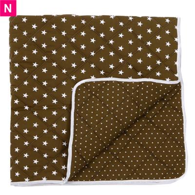 Plaid kaki étoilé double face - PRIX EN BAISSE