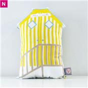 Coussin Maison de plage jaune