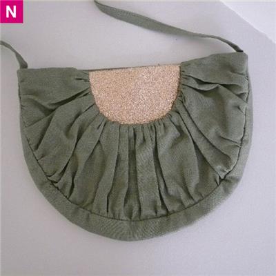 Sac lune kaki et paillettes or GM