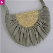 Sac lune lichen et paillettes or PM
