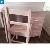 Bureau petit Minsitre et chaise rose