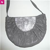 Sac lune coton glacé gris et paillettes (3 couleurs) PM