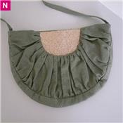 Sac lune kaki et paillettes or GM