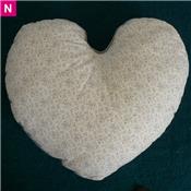 Coussin coeur fleuri gris