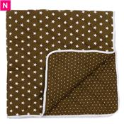Plaid kaki étoilé double face - PRIX EN BAISSE