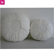 Coussin boule lin blanc PM