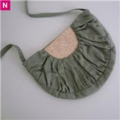 Sac lune kaki et paillettes or GM